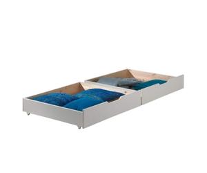 Vipack Ensemble de 2 tiroirs PINO laqués en Blanc - Parfaitement compatibles avec nos Lits superposés PINO