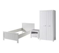 Vipack Erik Lit Simple 90x200 Cm + Chevet + Armoire 2 Portes
