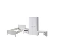 Vipack Erik Lit Simple 90x200 Cm + Chevet + Bureau + Armoire 2 Portes