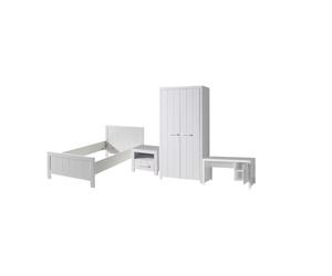 Vipack erik lit simple 90x200 cm + chevet + bureau + armoire 2 portes