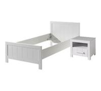 Vipack ERIK Lit simple 90x200 cm + Chevet Noir G