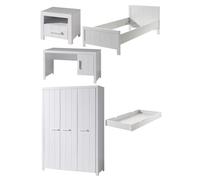 Vipack Erik Lit Simple + Bureau + Chevet + Armoire 3 Portes+ Lit Gigogne