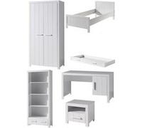 Vipack ERIK Lit simple + Lit gigogne + Armoire + Bureau + Table de Chevet + Bibliothèque Multicolore G