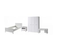 Vipack Erik Lit Simple +Table De Chevet +Armoire 3 Portes + Bureau