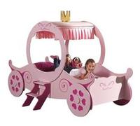 Lit enfant - Princesse Kate - MDF - 90x200 cm - 4 roues - 2 marchepieds