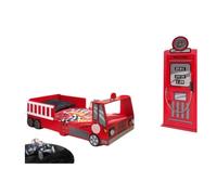 Vipack Lit enfant FUN pompier + armoire Rouge