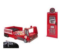 Vipack Lit enfant FUN pompier + armoire Rouge