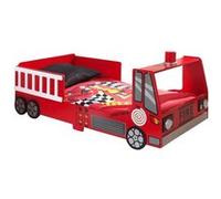 Vipack Lit junior Funbeds Pompier 70x140 cm MDF Sécurisé avec barrières Rouge