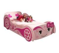Vipack Lit enfant FUN Lit voiture 'love' 90x200 cm 1 place barrières de sécurité rose