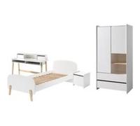 Vipack KIDDY Armoire + Lit simple + Chevet + Bureau Marron G