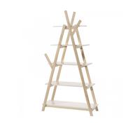 Bibliothèque enfant 5 niveaux laqué blanc et pin massif clair Kiddy Bi & Multicolore