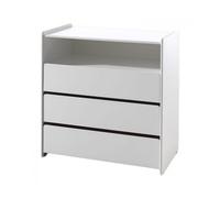 Vipack Commode KIDDY 3 tiroirs, 1 niche, 90 cm, Blanc