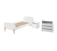 Vipack KIDDY Commode 3 tiroirs + Lit simple + Table de chevet Marron G