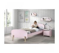 Vipack Kiddy Lit En Bois Laqu Et Brut Et Sommier + Chevet 1 Porte + Etagre 45 Cm + Etagre 65cm