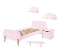 Vipack KIDDY Lit et sommier + Chevet 1 porte + Etagere 45cm + Etagère 65cm Marron G
