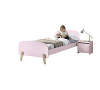 Vipack Kiddy Lit Simple En Bois Laqu Et Brut Et Sommier 90x200cm + Chevet Enfant Bois Laqu 1 Porte