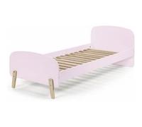 Vipack Lit Simple Kiddy En Bois Laqu Et Brut Et Sommier 90x200cm Vieux Rose