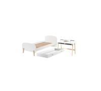 Pack - Lit Enfant, Tiroir & Bureau "Kiddy" Blanc