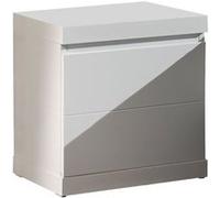 Vipack LARA Chevet table de nuit laqué blanc Blanc G