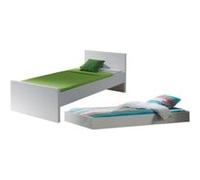 Lit gigogne 90x200 cm bois laqué blanc Lara