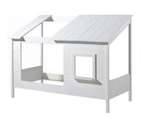 Vipack LIO Lit cabane 90x200cm + Set de rideaux blancs