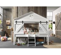 Vipack Lit Cabane Enfant en Bois Blanc 90 x 200 cm - Barnie - BAHS9014