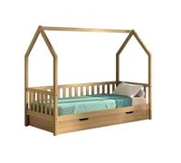 Vipack Lit cabane Nature 90x200 avec tiroir