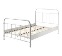 Vipack – Lit en métal New York 120 x 200 cm – Blanc laqué