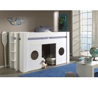 Vipack Lit Enfant Mezzanine en Bois Blanc Laqué 90 x 200 cm - Freya - FRHS9014