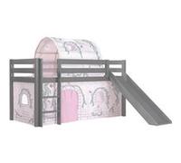 Vipack Lit Enfant Surélevé Avec Toboggan Birdy Gris G