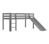 Vipack Lit Enfant Surélevé Avec Toboggan Pino 90x200cm Gris Gris G
