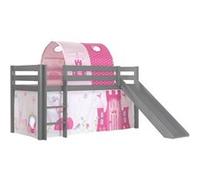 Vipack Lit Enfant Surélevé Avec Toboggan Pino 90x200cm Gris Princess Gris G