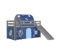 Vipack lit enfant surélevé avec toboggan pino 90x200cm space