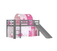 Vipack lit enfant surélevé avec toboggan pino princess