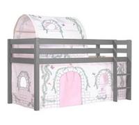 Vipack Lit Enfant Surélevé Pino 90x200cm Gris Birdy Gris G