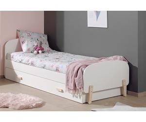 Vipack Lit gigogne pour enfant en bois style scandinave blanc - 90 x 200 cm - KICO1114