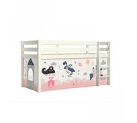 Vipack - Lit mi-hauteur 90x200 sommier inclus housse Fairy Pino - Blanc