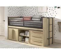 Vipack Lit mi-hauteur pour enfant en bois 90 x 200 cm avec rangements - Sam - SACOHSKDBIKS12
