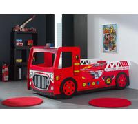 Vipack Lit pour Enfant en Bois 90 x 200 cm Camion de Pompier Rouge - SCFT201