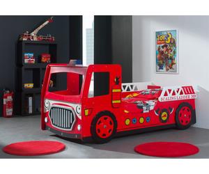 Vipack Lit pour Enfant en Bois 90 x 200 cm Camion de Pompier Rouge - SCFT201