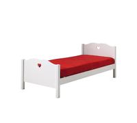 Vipack Lit simple Amori 90 x 200 cm Bois massif laqué blanc Contemporain