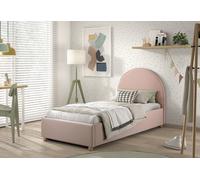 Vipack Lit simple en bois et tissu bouclé + rangements Moon - 90 x 200 cm - MNST9013