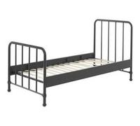 Vipack Lit Simple En Mtal Noir Mat Bronxx 90x200cm