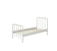 Vipack Lit Simple En Mtal Blanc Mat Bronxx 90x200cm