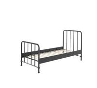 Vipack Lit Simple En Mtal Noir Mat Bronxx 90x200cm
