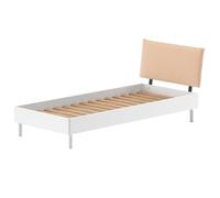Vipack Lit Simple Forrest 90x200cm - Bois de hêtre Massif - Blanc/Beige