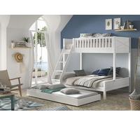 Lit familial avec lit gigogne blanc