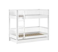 Vipack - Lit superposé Forrest 90x200cm avec lit gigogne - bois de hêtre massif - blanc