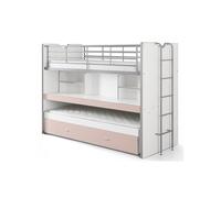 Lit Superposé Enfant "Bonny" 90x200cm Rose