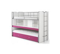 Lit Superposé Enfant "Bonny" 90x200cm Fuchsia